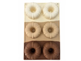 Molde silicona 6 donas con decoracion